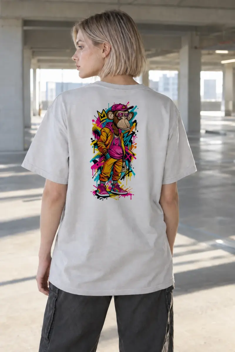 "Graffiti Ape Pose" Heavyweight Unisex Crewneck T-shirt | Gildan 5000
