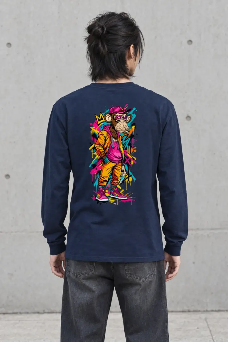"Graffiti Ape Pose" Unisex Longsleeve T-shirt | Gildan 2400