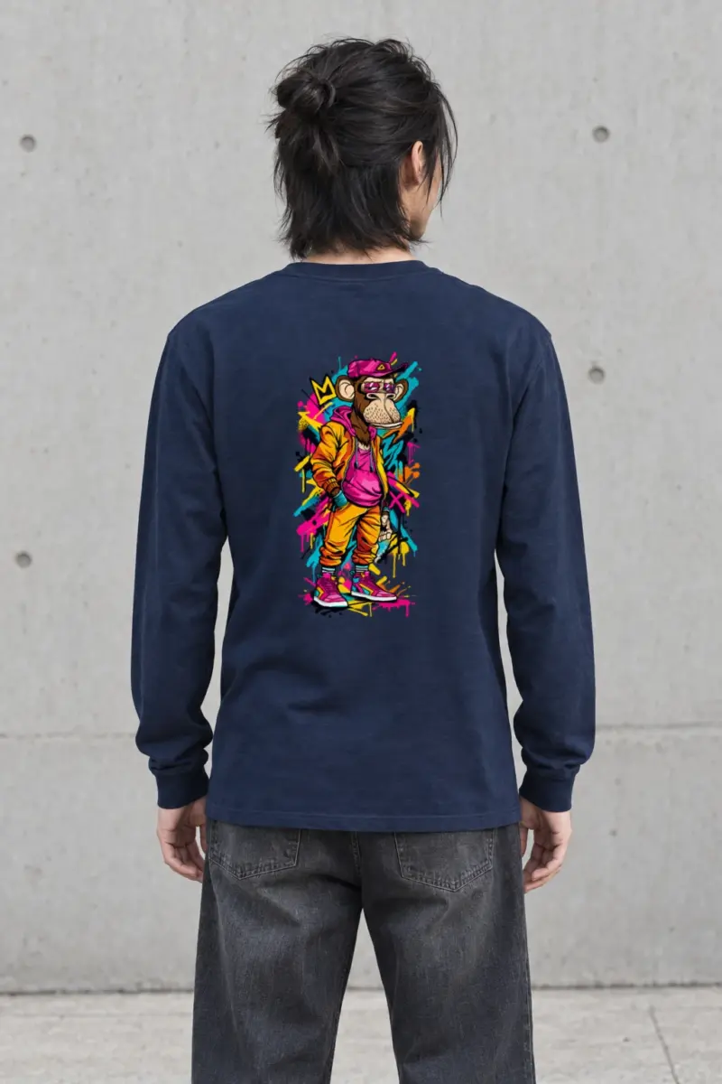 "Graffiti Ape Pose" Unisex Longsleeve T-shirt