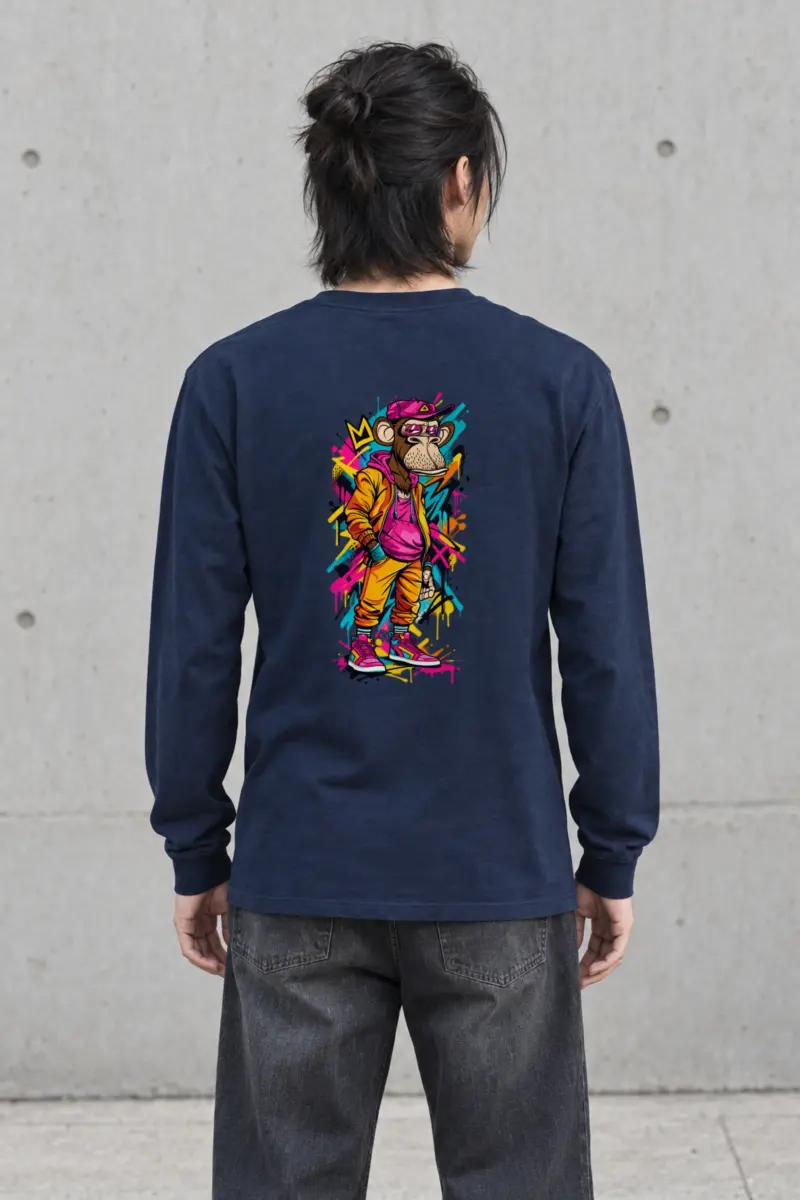 "Graffiti Ape Pose" Unisex Longsleeve T-shirt