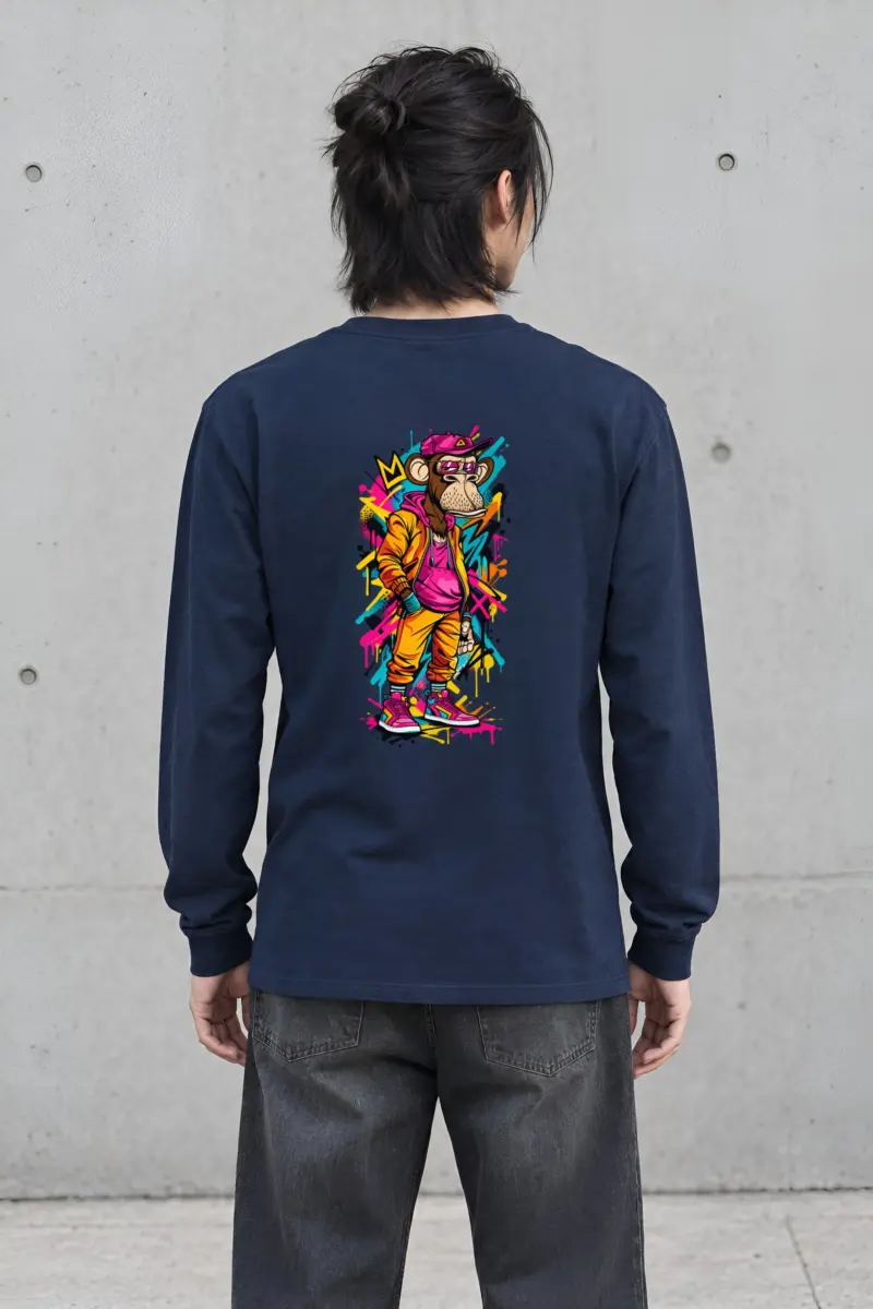 "Graffiti Ape Pose" Unisex Longsleeve T-shirt