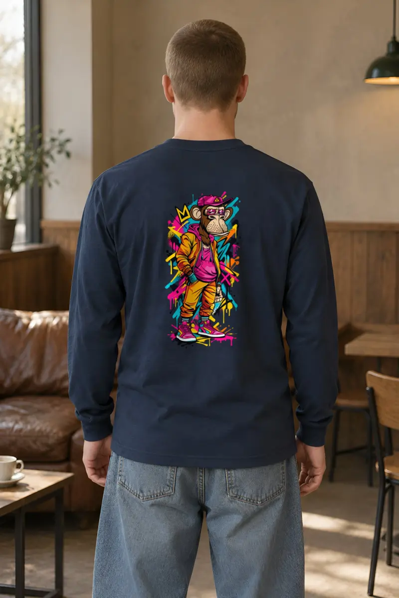 "Graffiti Ape Pose" Unisex Longsleeve T-shirt