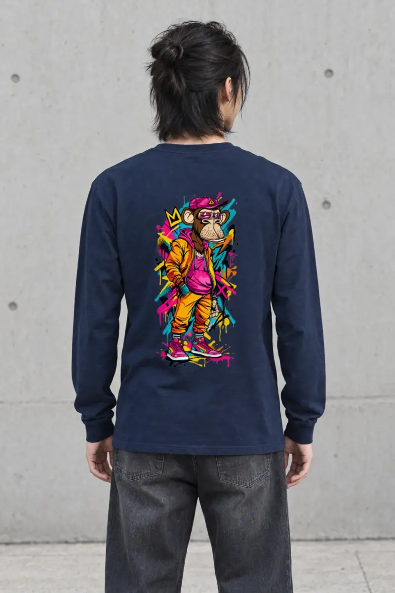 "Graffiti Ape Pose" Unisex Longsleeve T-shirt