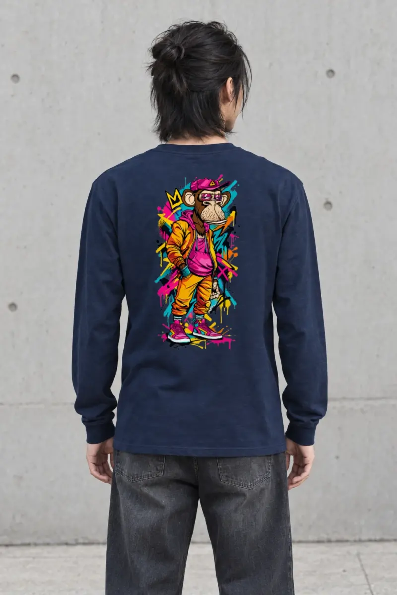 "Graffiti Ape Pose" Unisex Longsleeve T-shirt