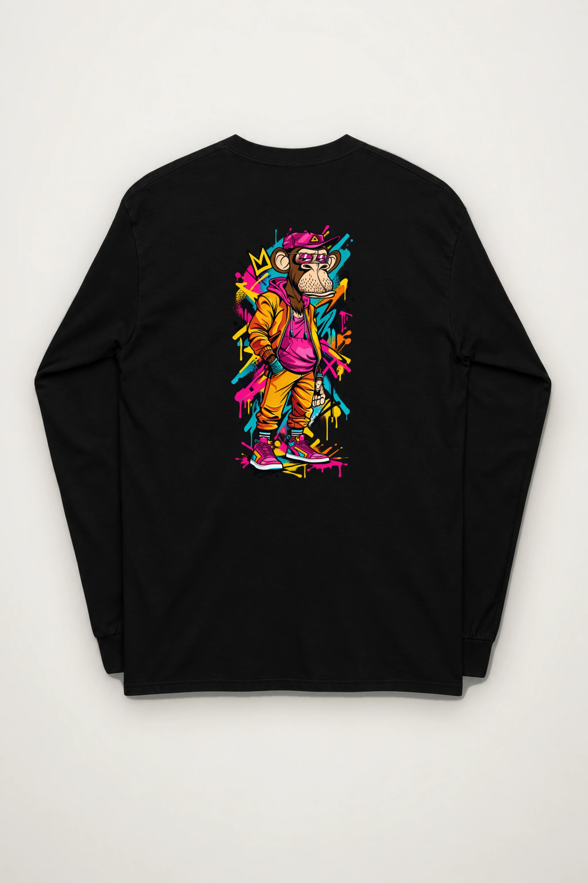 "Graffiti Ape Pose" Unisex Longsleeve T-shirt