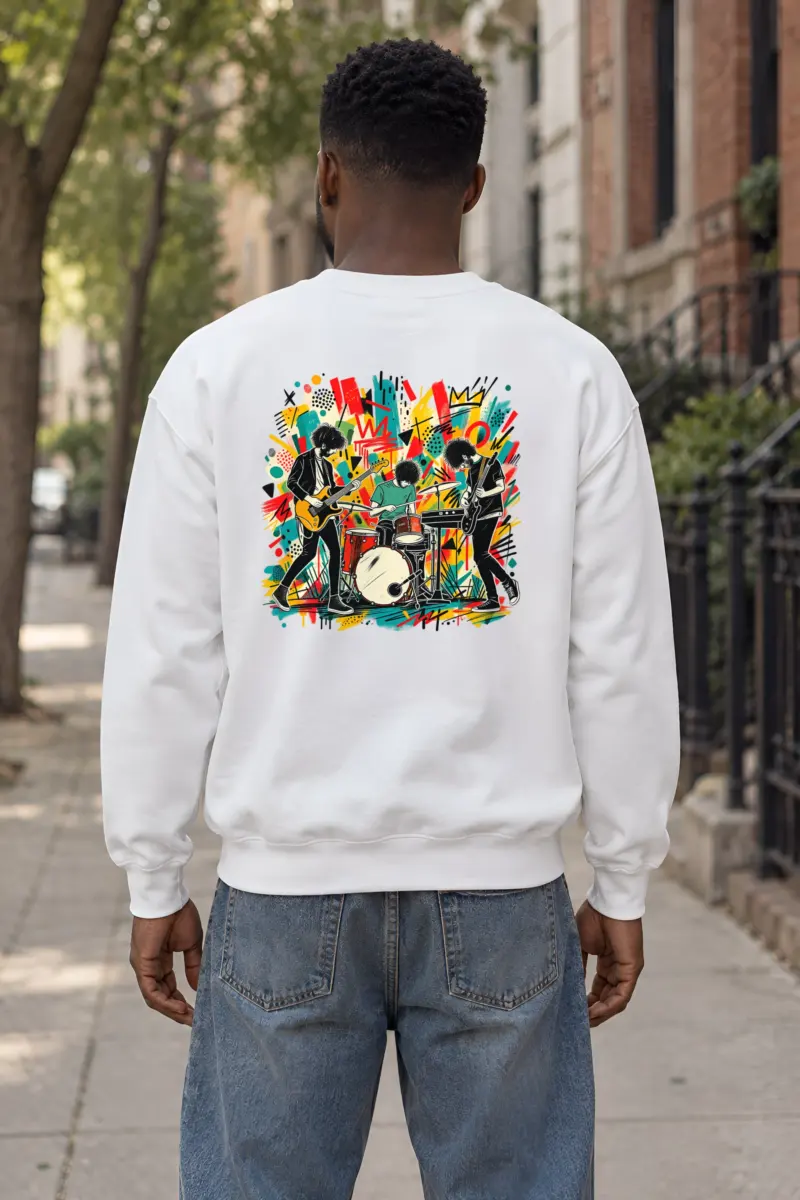 "Graffiti Band Performance" Heavy Blend Unisex Crewneck Sweatshirt