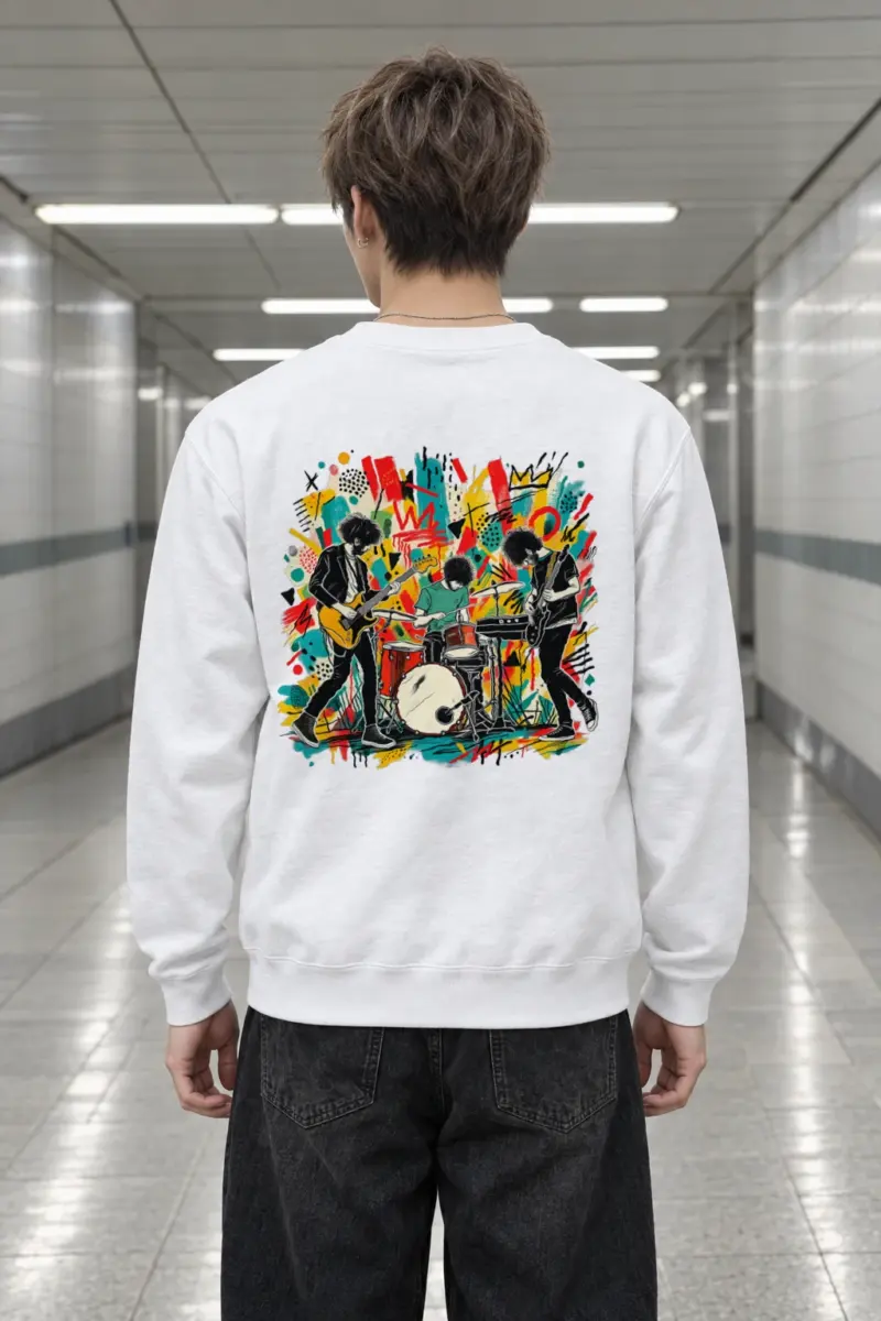 "Graffiti Band Performance" Heavy Blend Unisex Crewneck Sweatshirt