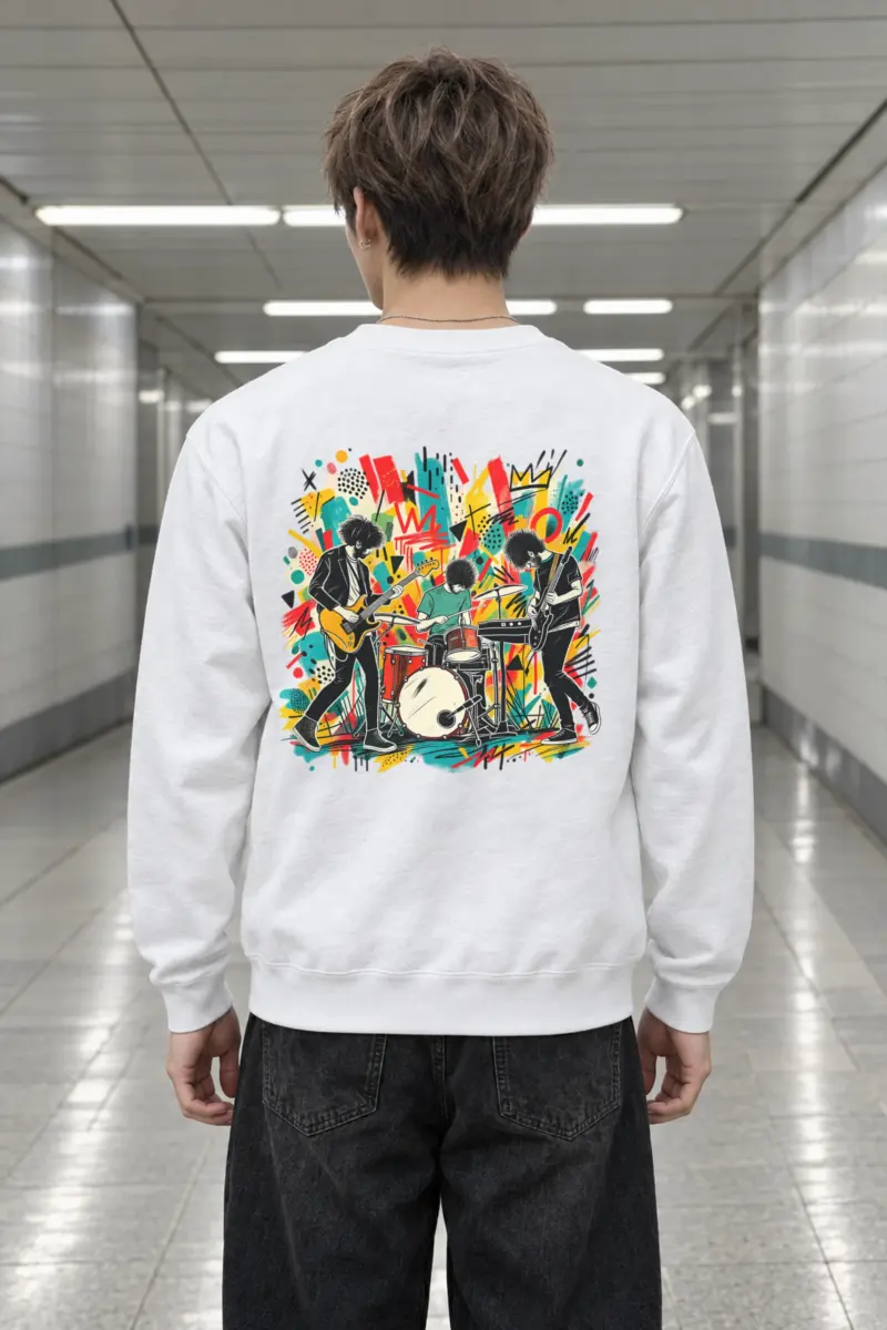 "Graffiti Band Performance" Heavy Blend Unisex Crewneck Sweatshirt