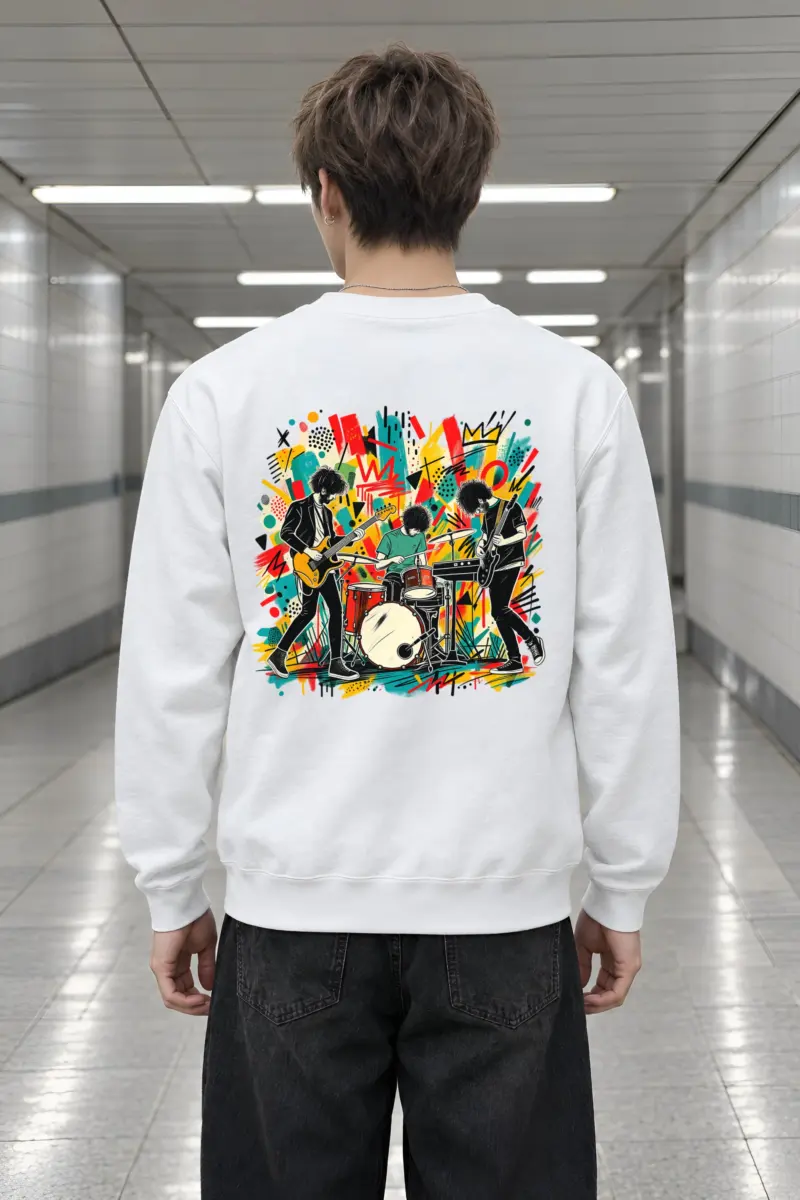 "Graffiti Band Performance" Heavy Blend Unisex Crewneck Sweatshirt