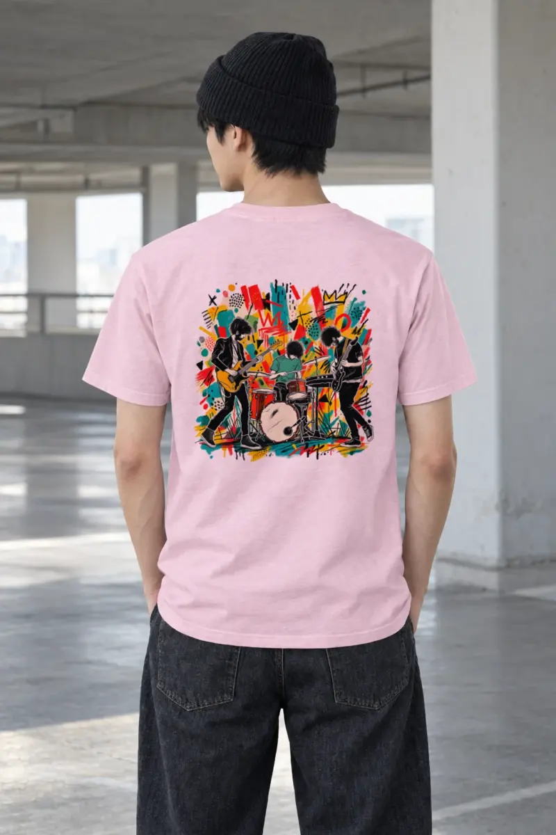 "Graffiti Band Performance" Heavyweight Unisex Crewneck T-shirt | Gildan 5000
