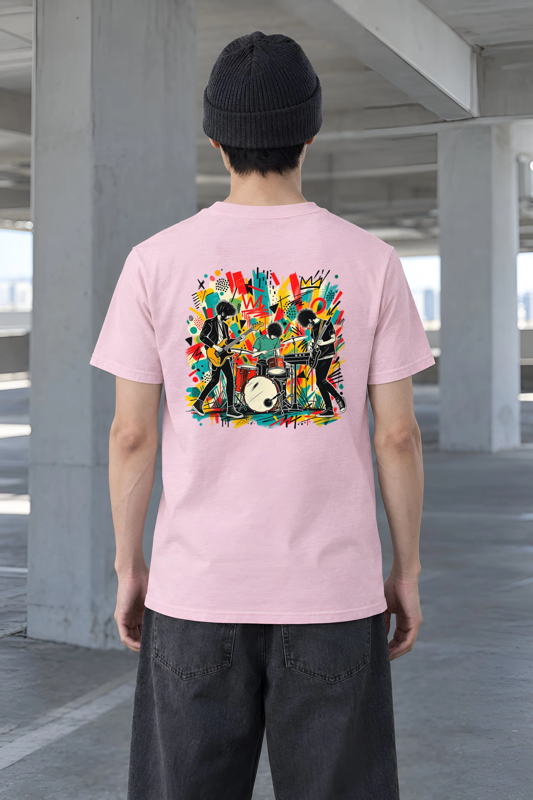 "Graffiti Band Performance" Heavyweight Unisex Crewneck T-shirt