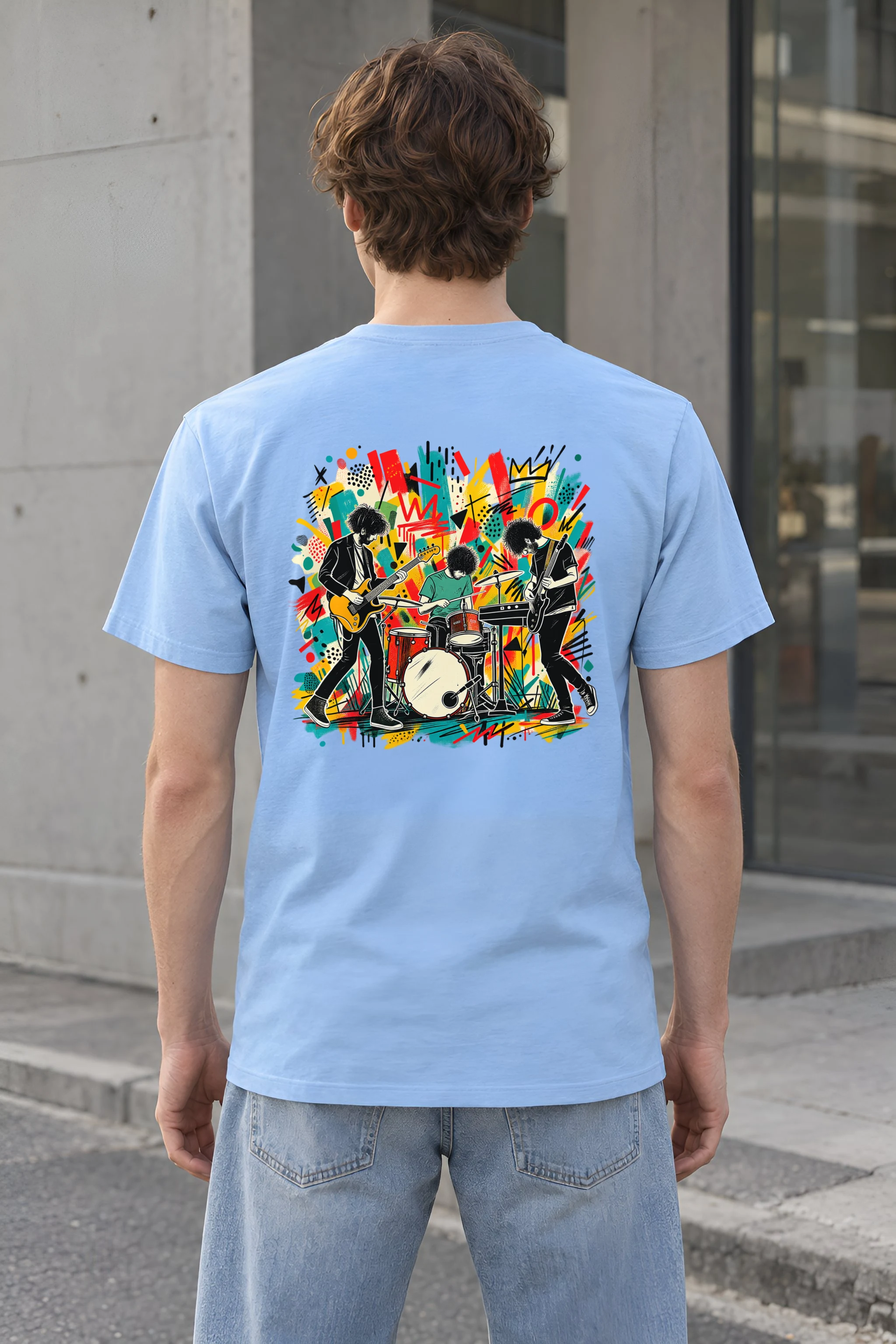 "Graffiti Band Performance" Heavyweight Unisex Crewneck T-shirt
