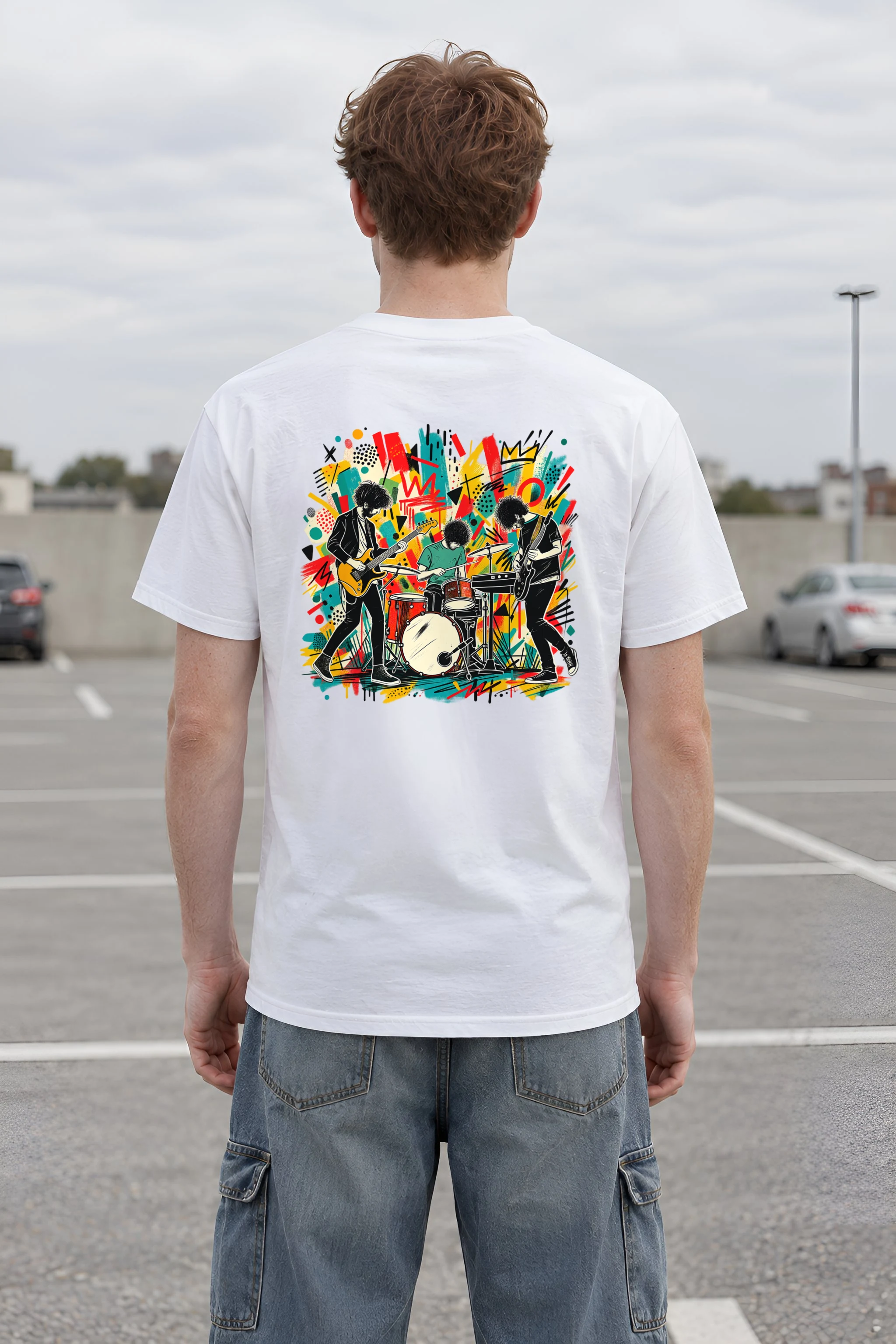 "Graffiti Band Performance" Heavyweight Unisex Crewneck T-shirt