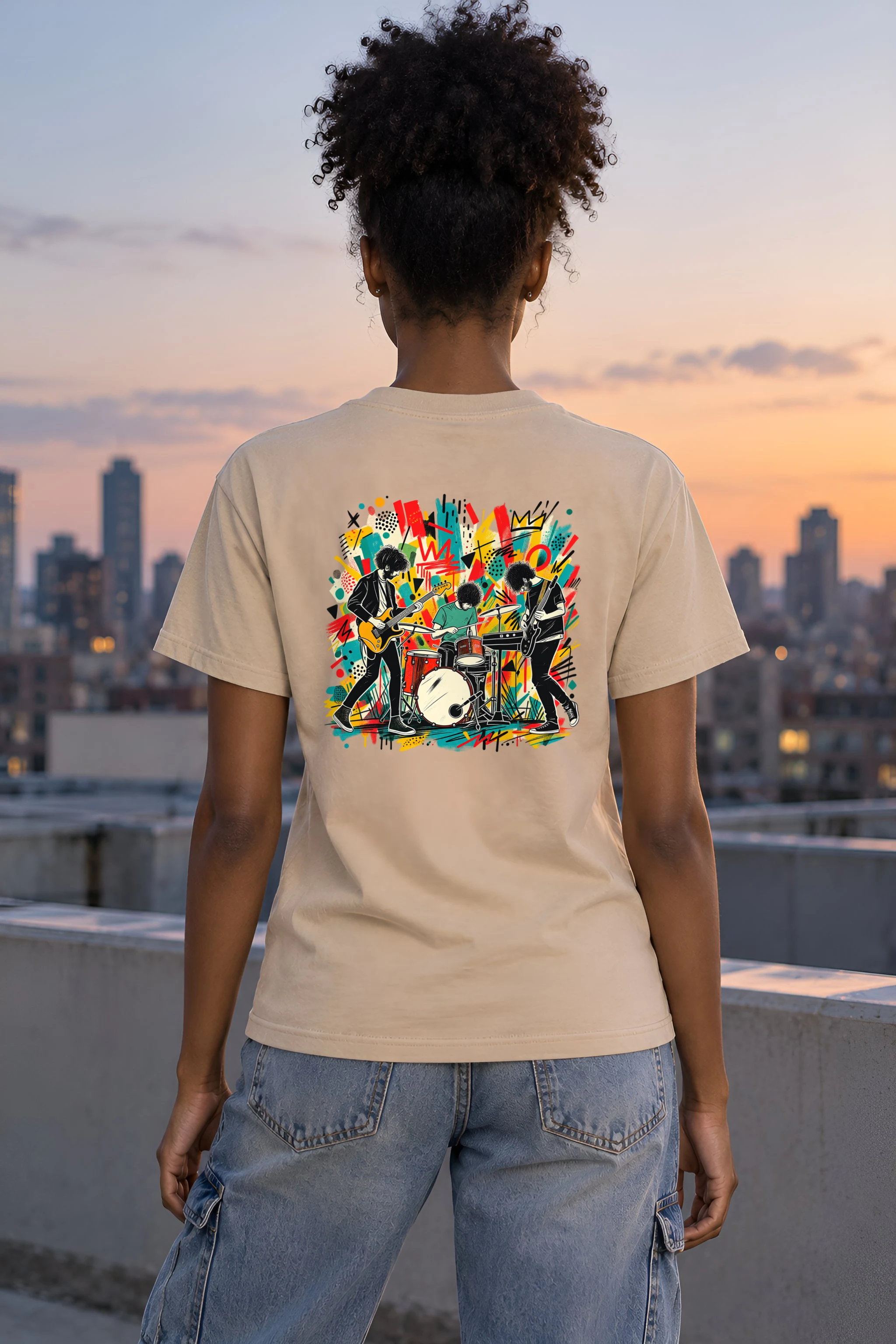 "Graffiti Band Performance" Heavyweight Unisex Crewneck T-shirt