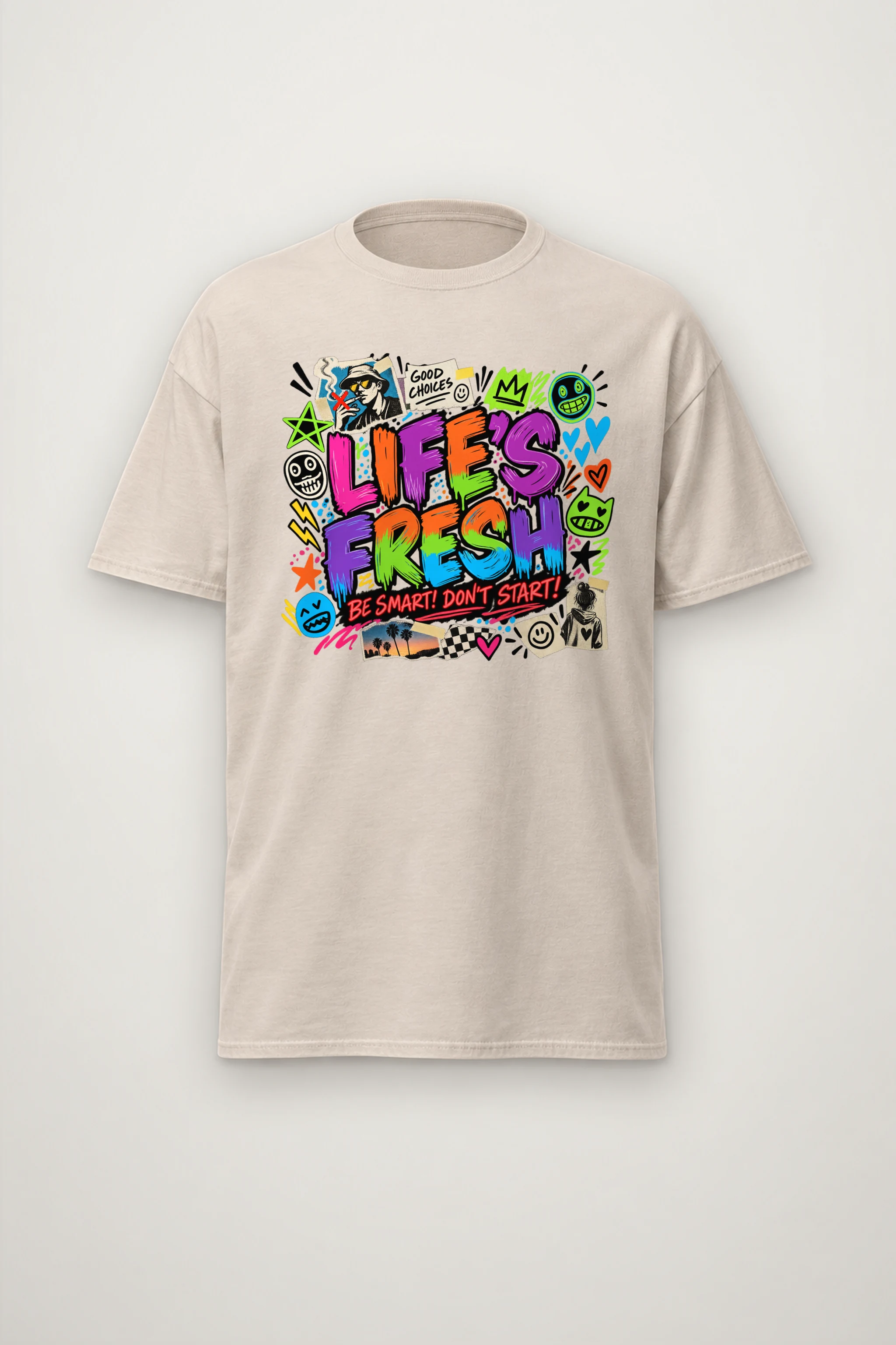 "Graffiti Choice Doodles" Heavyweight Unisex Crewneck T-shirt