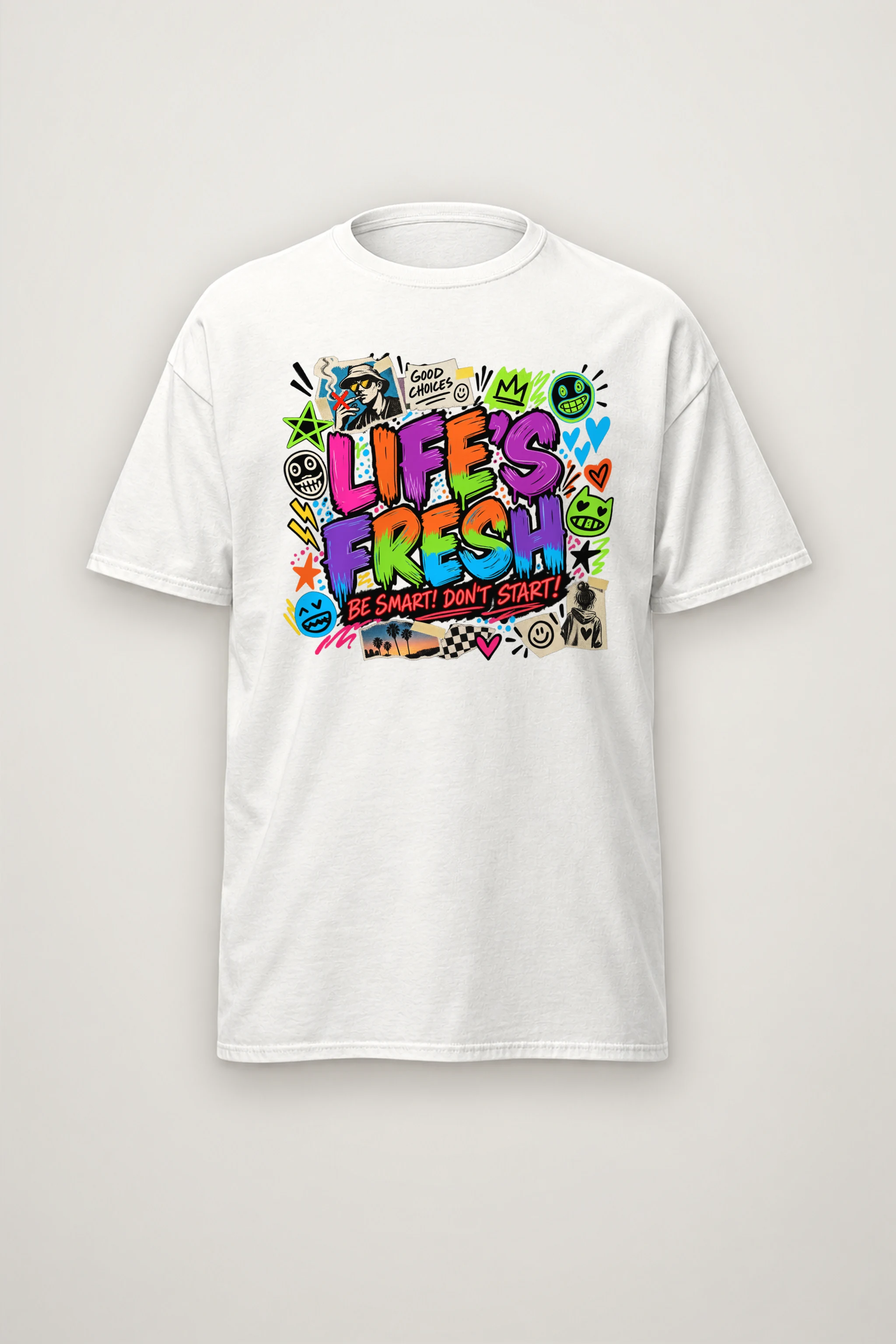 "Graffiti Choice Doodles" Heavyweight Unisex Crewneck T-shirt