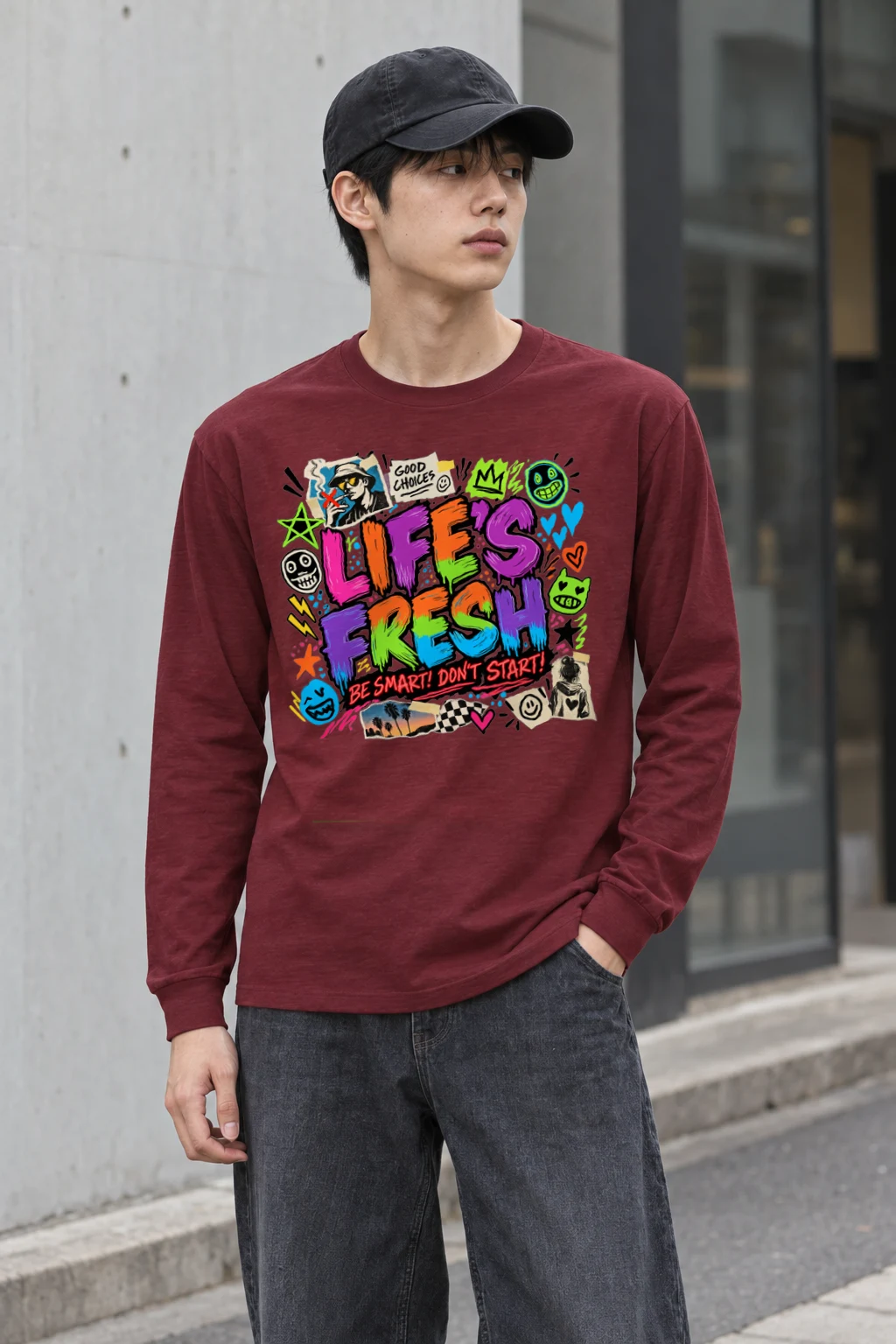"Graffiti Choice Doodles" Unisex Longsleeve T-shirt | Gildan 2400