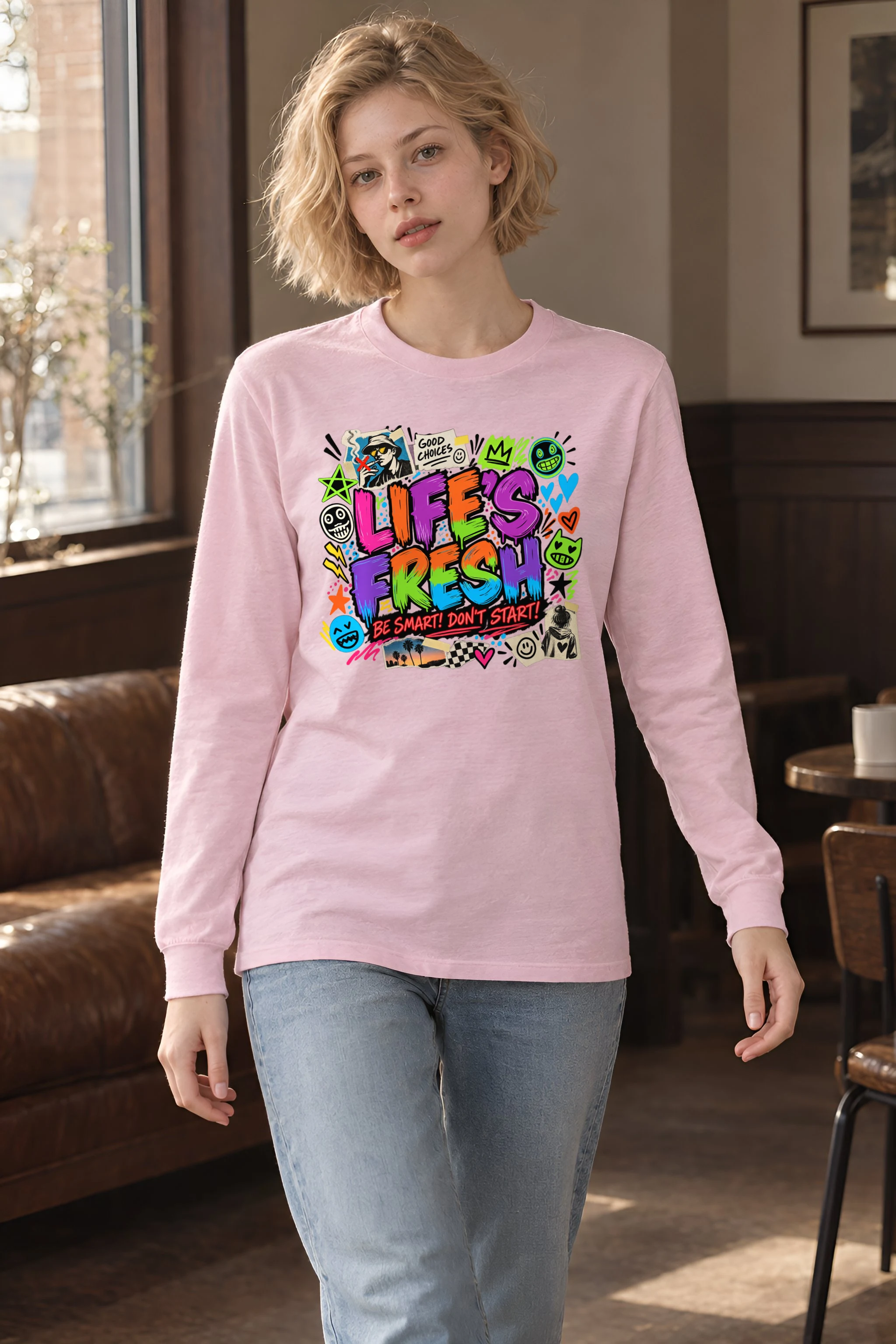 "Graffiti Choice Doodles" Unisex Longsleeve T-shirt
