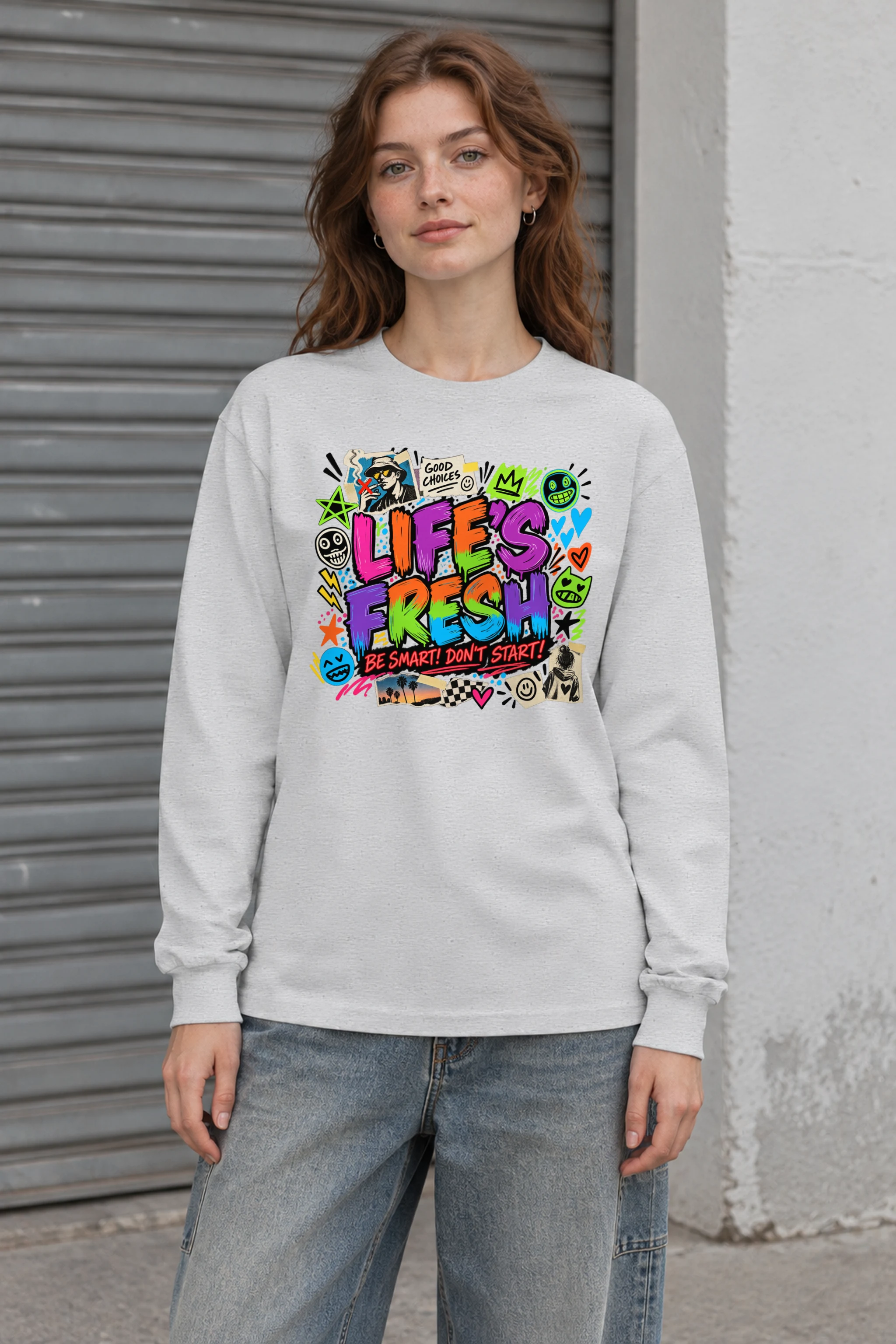 "Graffiti Choice Doodles" Unisex Longsleeve T-shirt