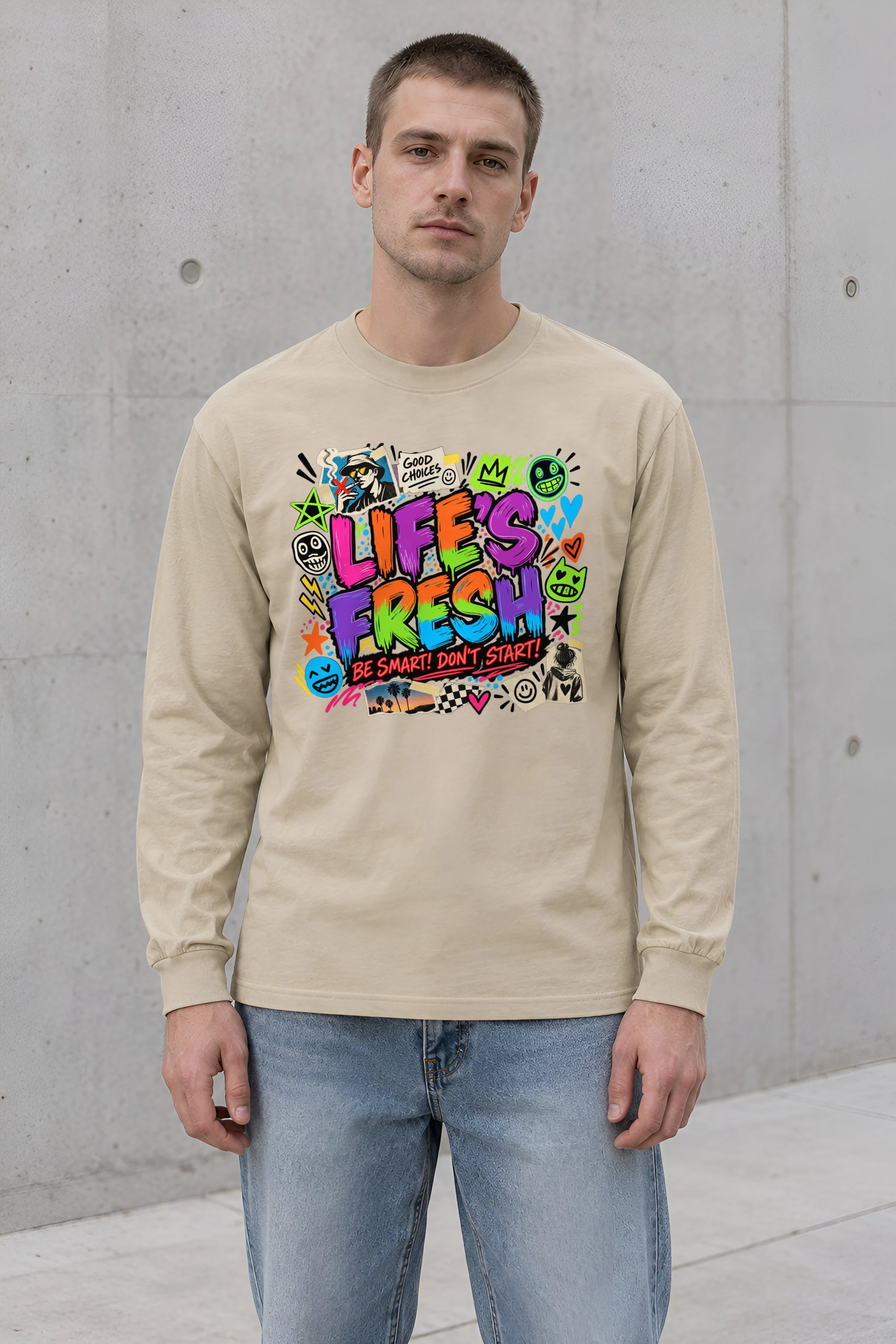 "Graffiti Choice Doodles" Unisex Longsleeve T-shirt