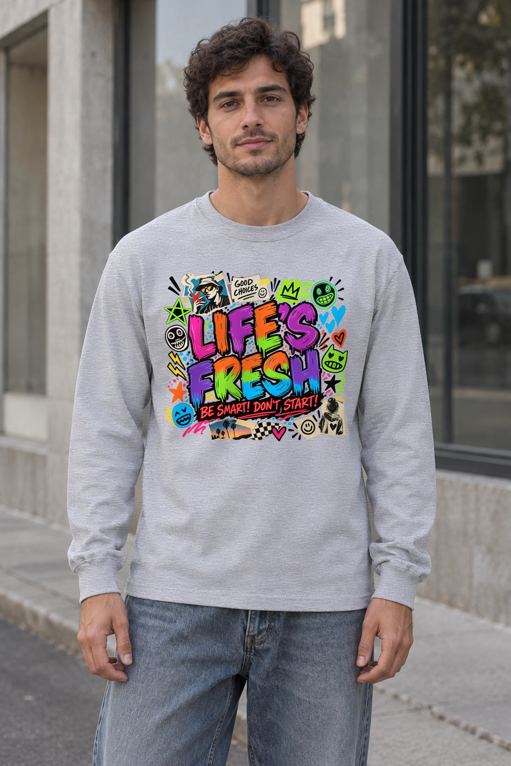 "Graffiti Choice Doodles" Unisex Longsleeve T-shirt