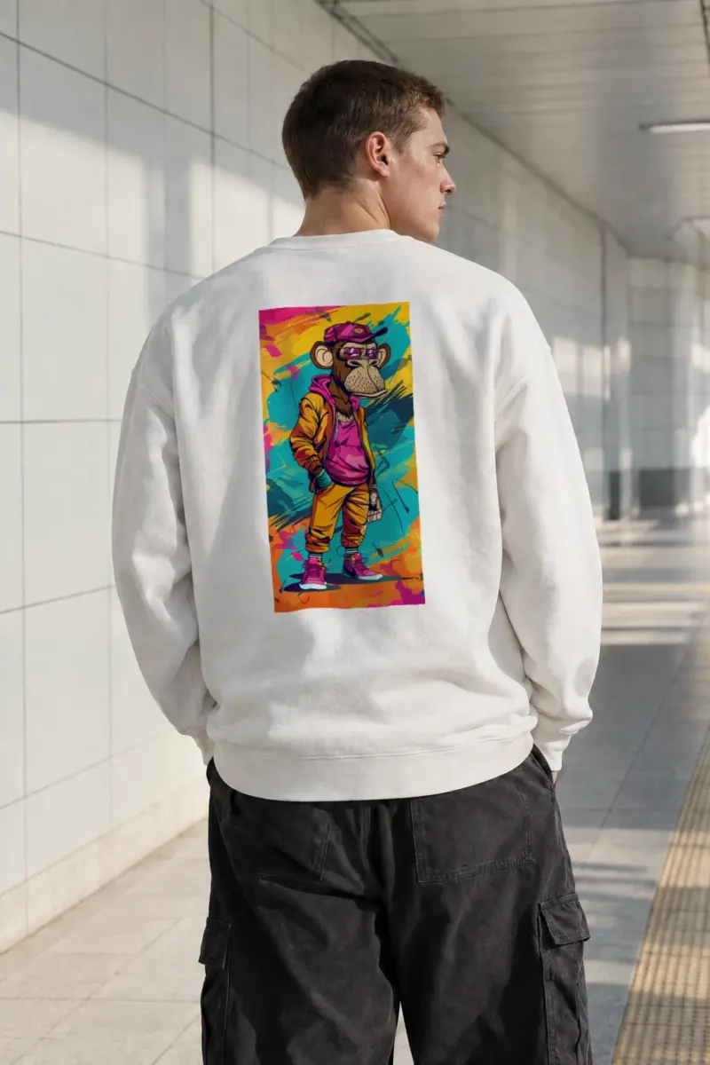 “Graffiti Monkey” Heavy Blend Unisex Crewneck Sweatshirt | Gildan 18000