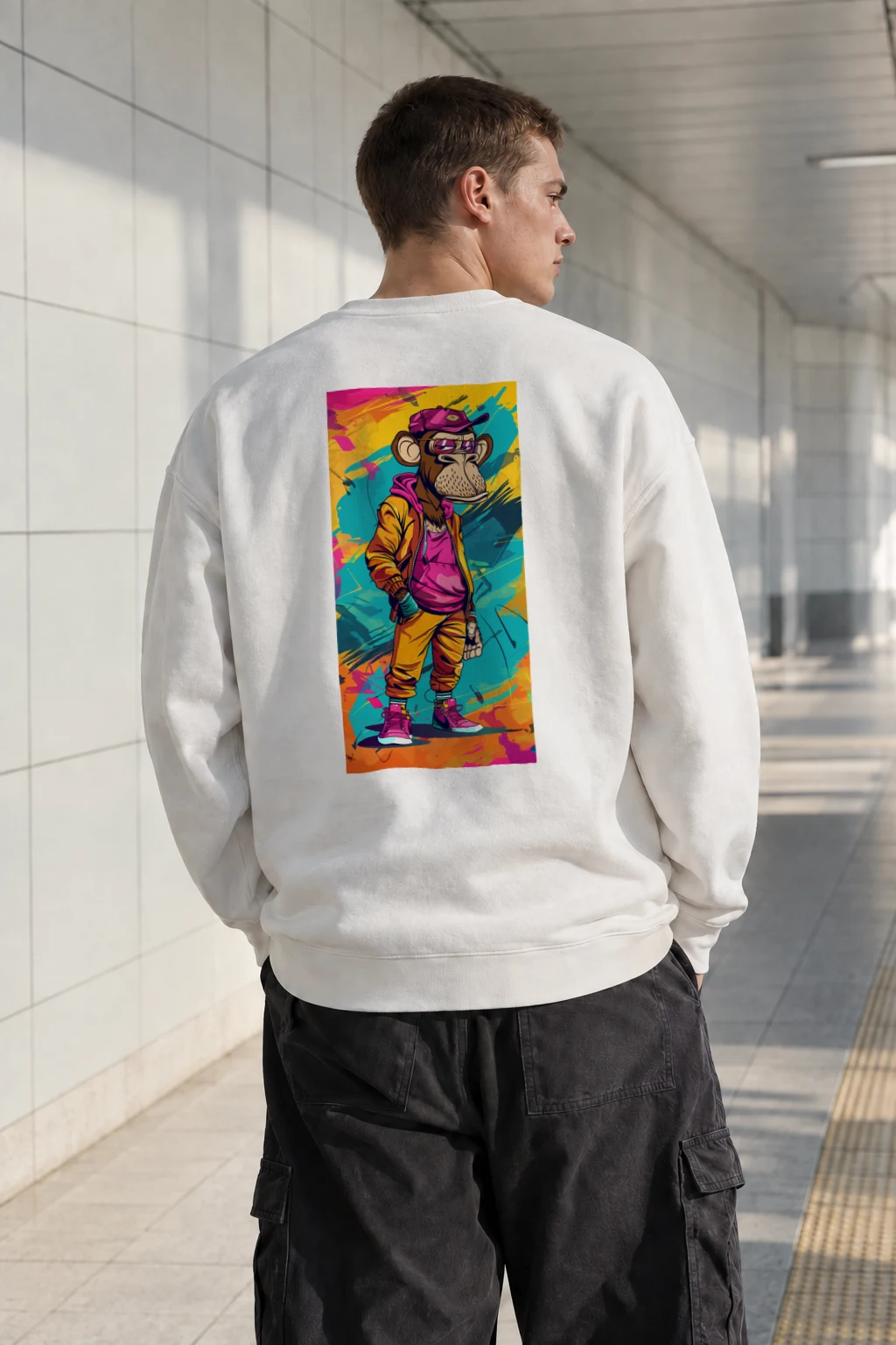 "Graffiti Monkey" Heavy Blend Unisex Crewneck Sweatshirt | Gildan 18000
