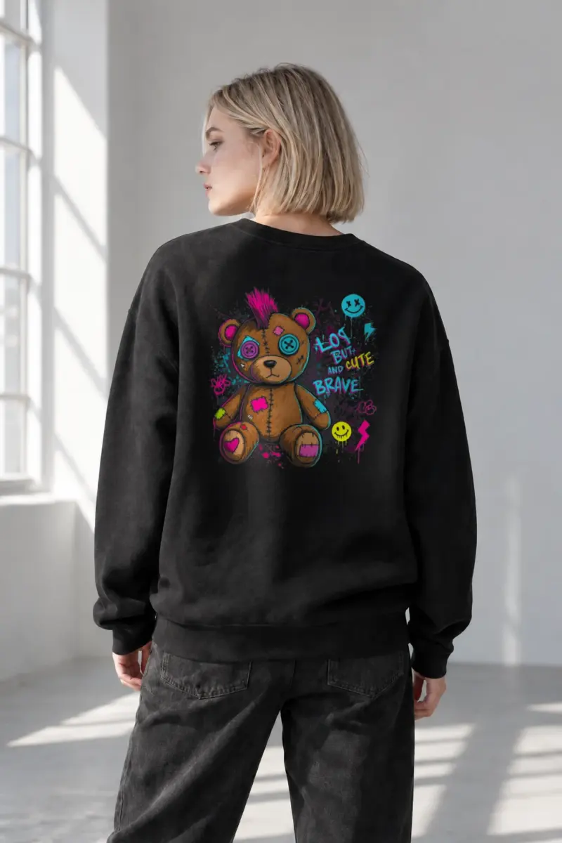 "Graffiti Teddy Bear" Heavy Blend Unisex Crewneck Sweatshirt | Gildan 18000