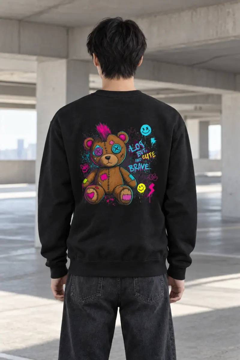"Graffiti Teddy Bear" Heavy Blend Unisex Crewneck Sweatshirt | Gildan 18000