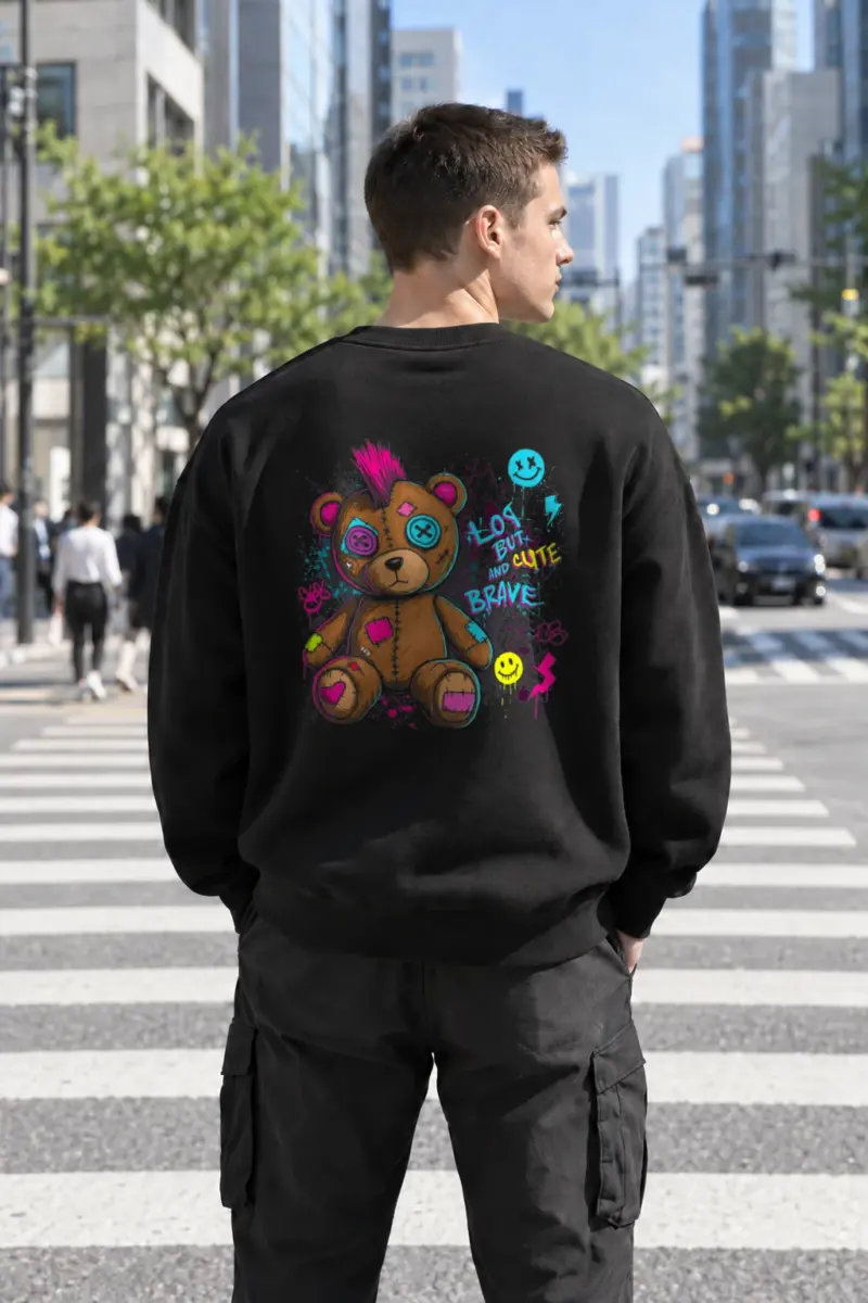 "Graffiti Teddy Bear" Heavy Blend Unisex Crewneck Sweatshirt | Gildan 18000