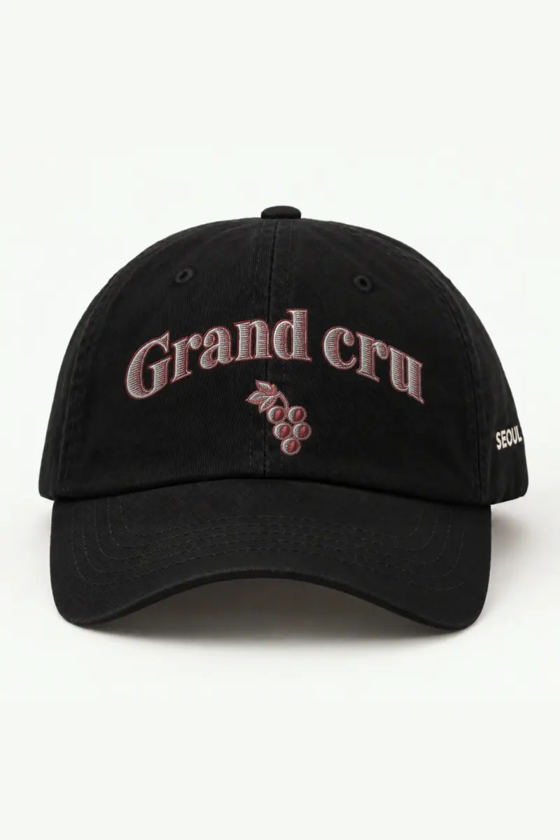 "Grand Cru Grapes" Classic Dad Hat · Embroidered — black/cap-front