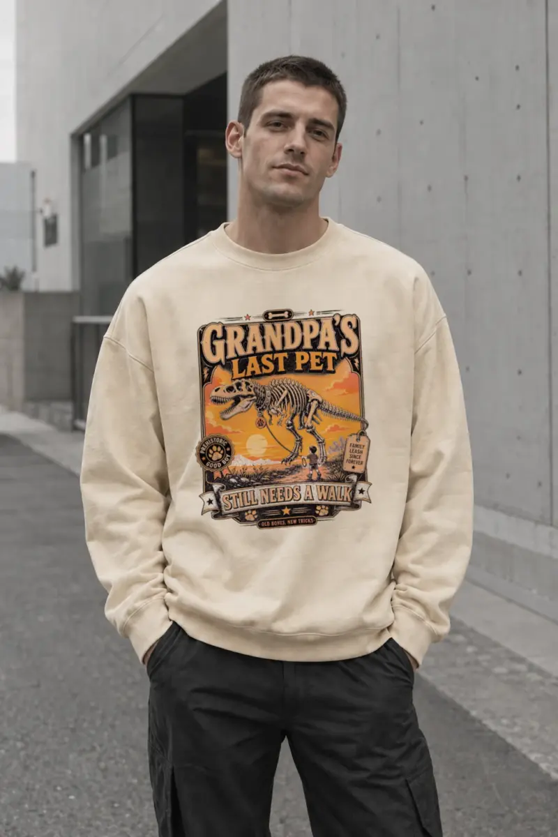 "Grandpa's Last Pet" Unisex Sponge Fleece Crewneck Sweatshirt | Bella + Canvas 3901