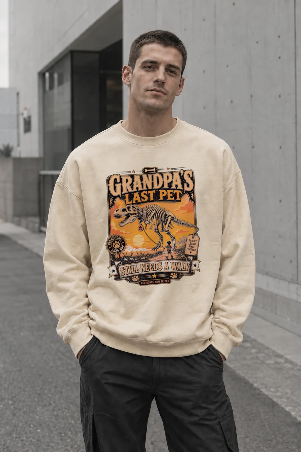 "Grandpa's Last Pet" Unisex Sponge Fleece Crewneck Sweatshirt | Bella + Canvas 3901