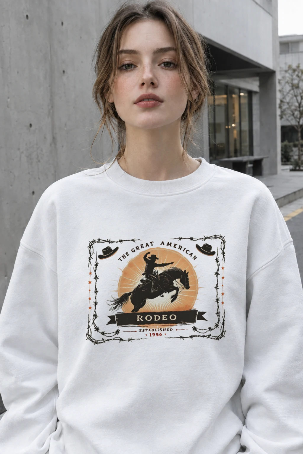 "Great American Rodeo" Heavy Blend Unisex Crewneck Sweatshirt | Gildan 18000