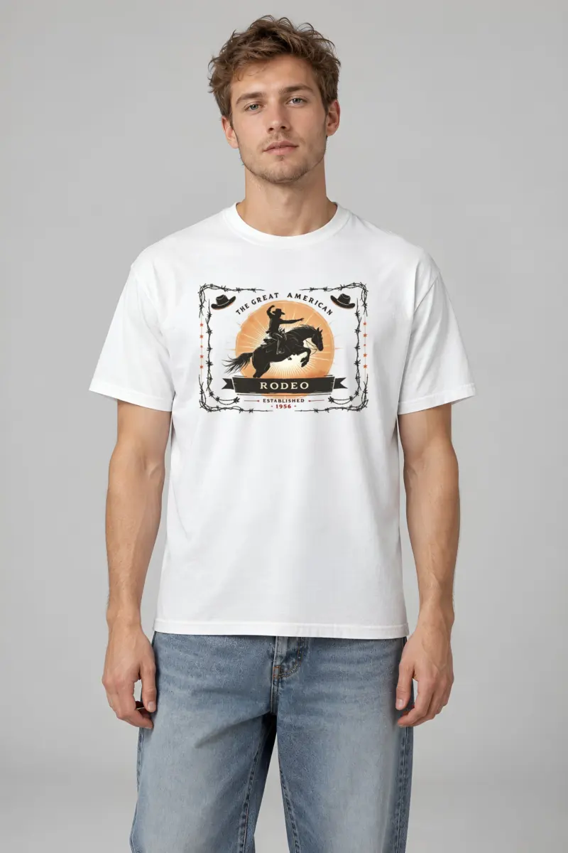 "Great American Rodeo" Heavyweight Unisex Crewneck T-shirt