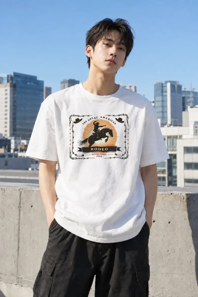 "Great American Rodeo" Heavyweight Unisex Crewneck T-shirt | Gildan 5000