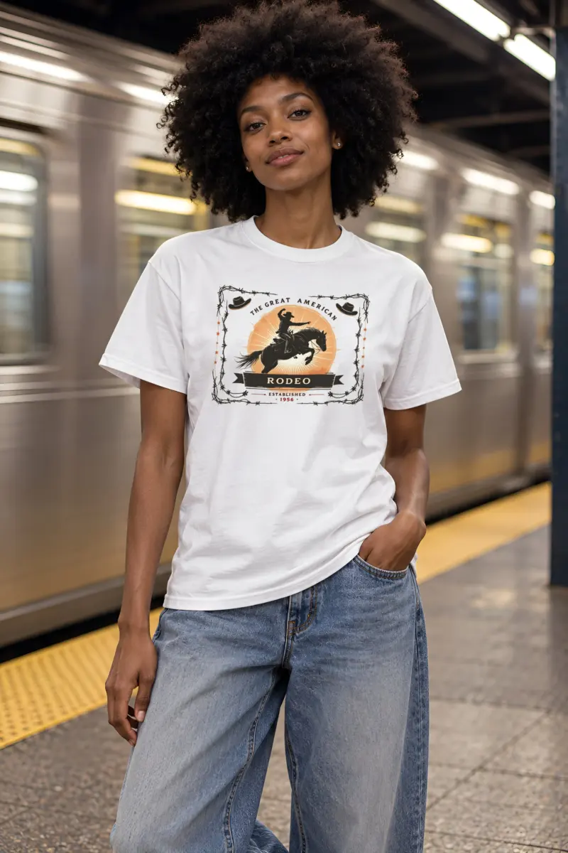 "Great American Rodeo" Heavyweight Unisex Crewneck T-shirt