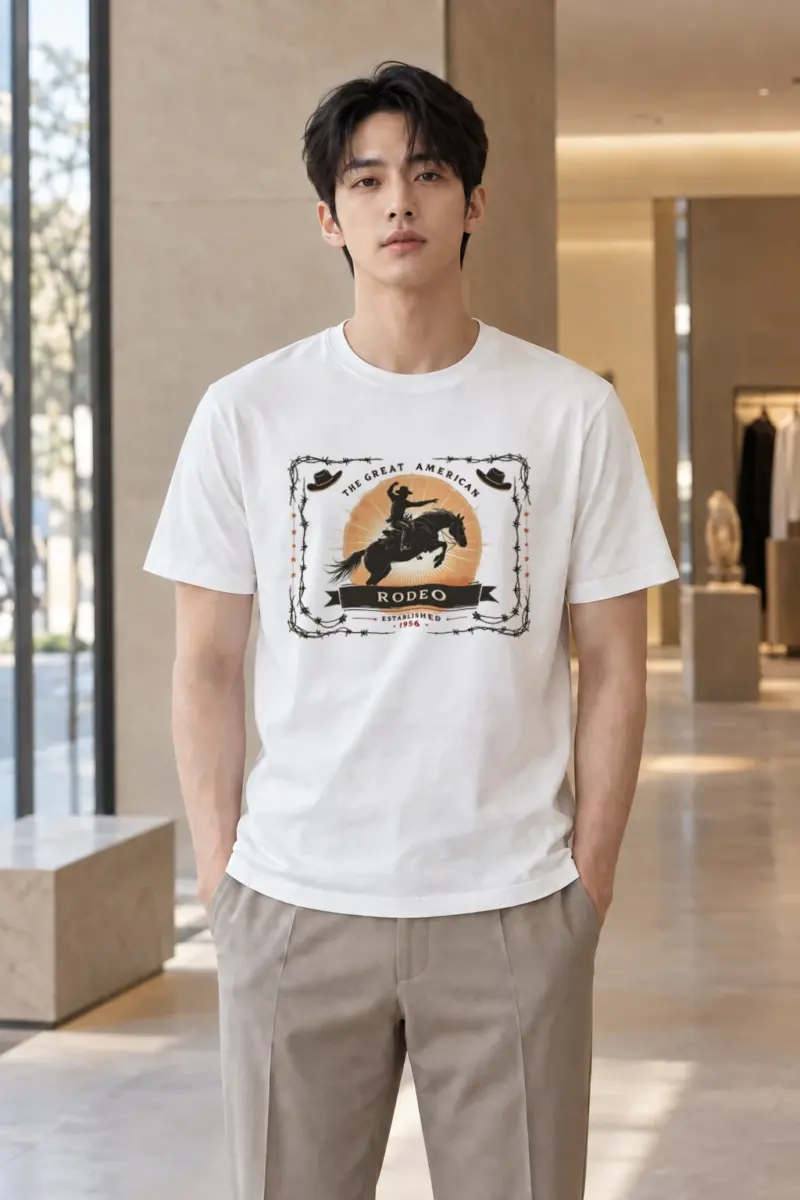 "Great American Rodeo" Heavyweight Unisex Crewneck T-shirt | Gildan 5000