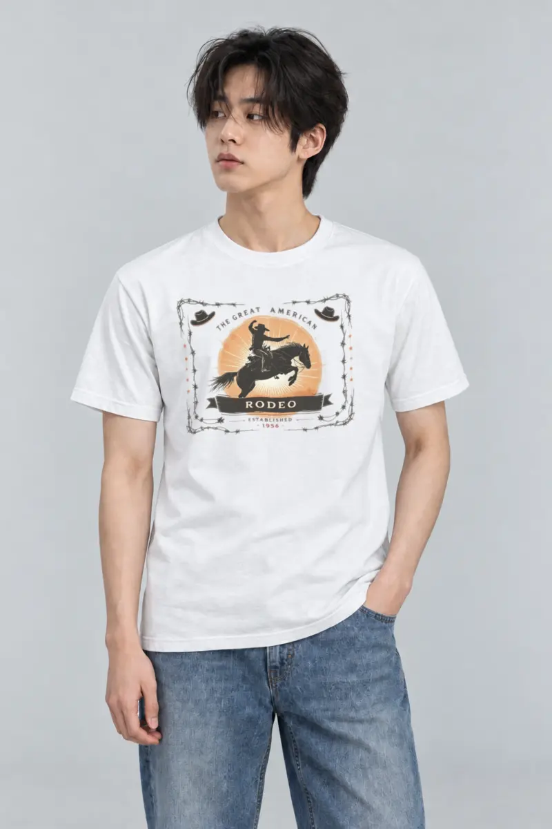 "Great American Rodeo" Heavyweight Unisex Crewneck T-shirt