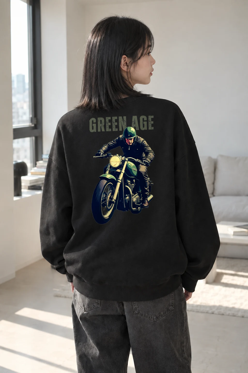 "Green Age Enfield" Heavy Blend Unisex Crewneck Sweatshirt | Gildan 18000