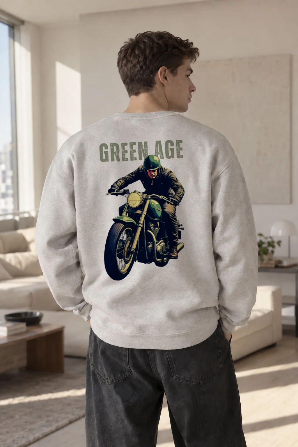 "Green Age Enfield" Heavy Blend Unisex Crewneck Sweatshirt | Gildan 18000