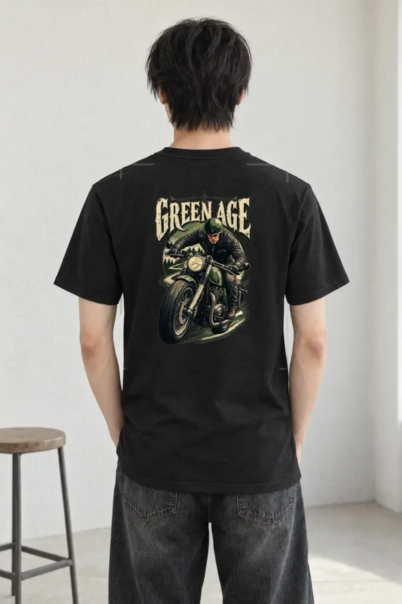 "Green Age Rider" Heavyweight Unisex Crewneck T-shirt