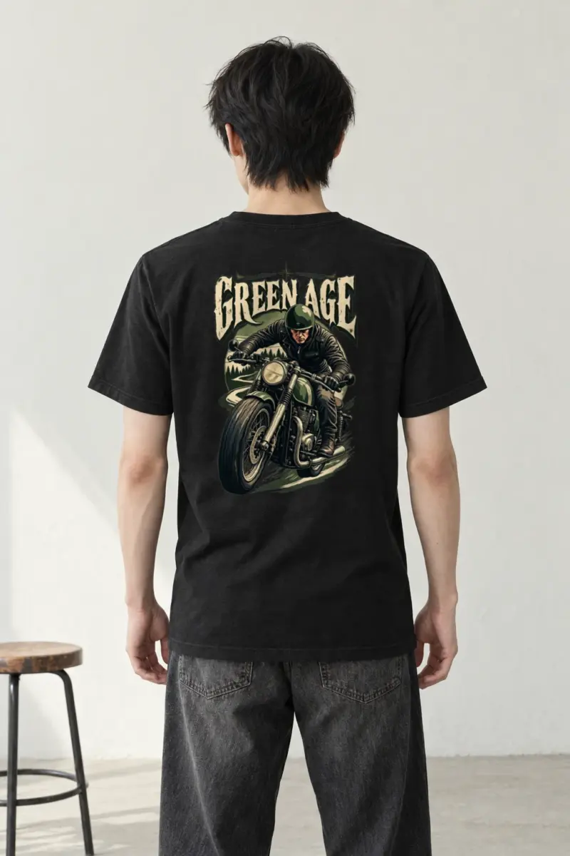 "Green Age Rider" Heavyweight Unisex Crewneck T-shirt | Gildan 5000
