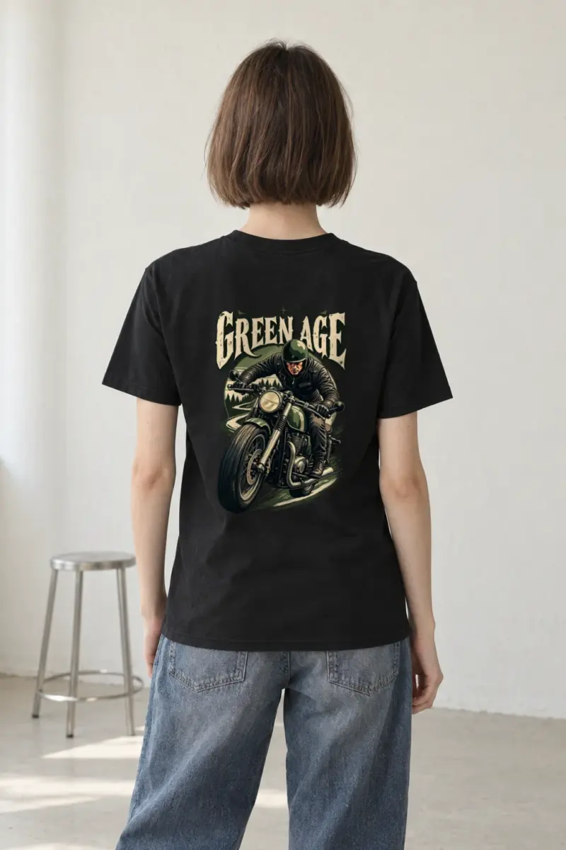 "Green Age Rider" Heavyweight Unisex Crewneck T-shirt