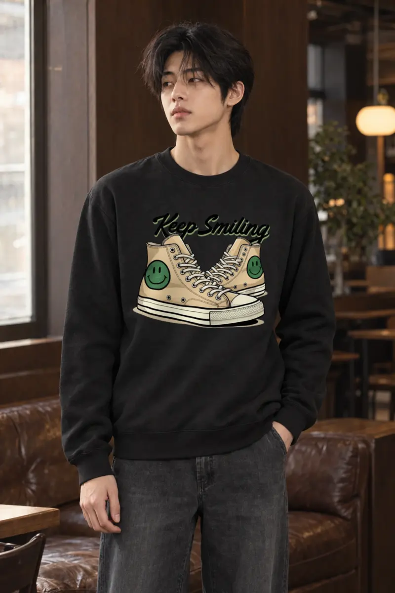 "Green Grin Laces" Heavy Blend Unisex Crewneck Sweatshirt