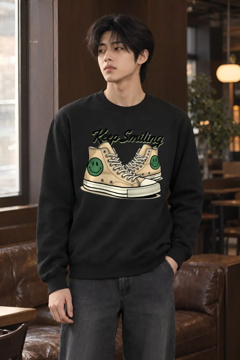 "Green Grin Laces" Heavy Blend Unisex Crewneck Sweatshirt