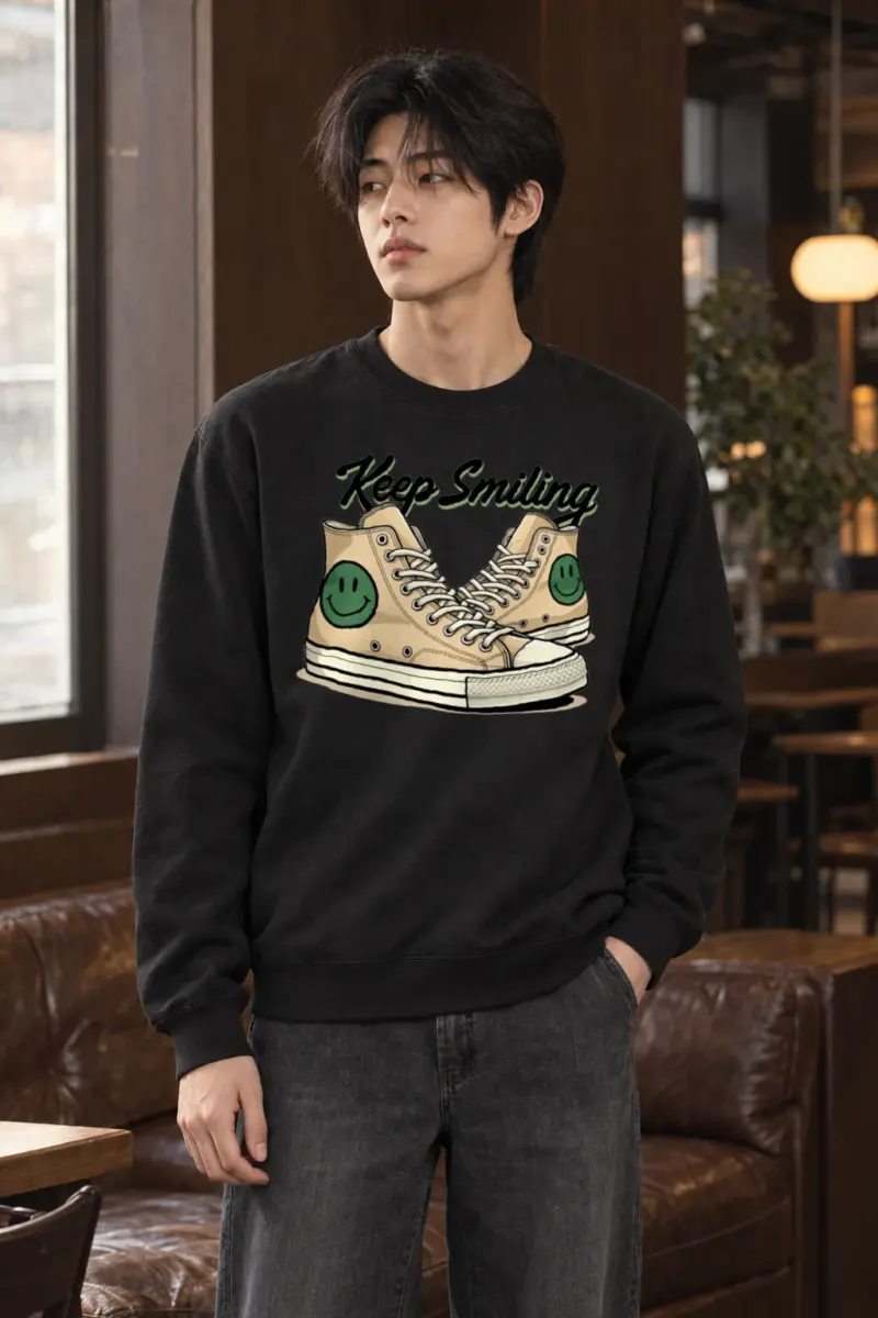 "Green Grin Laces" Heavy Blend Unisex Crewneck Sweatshirt
