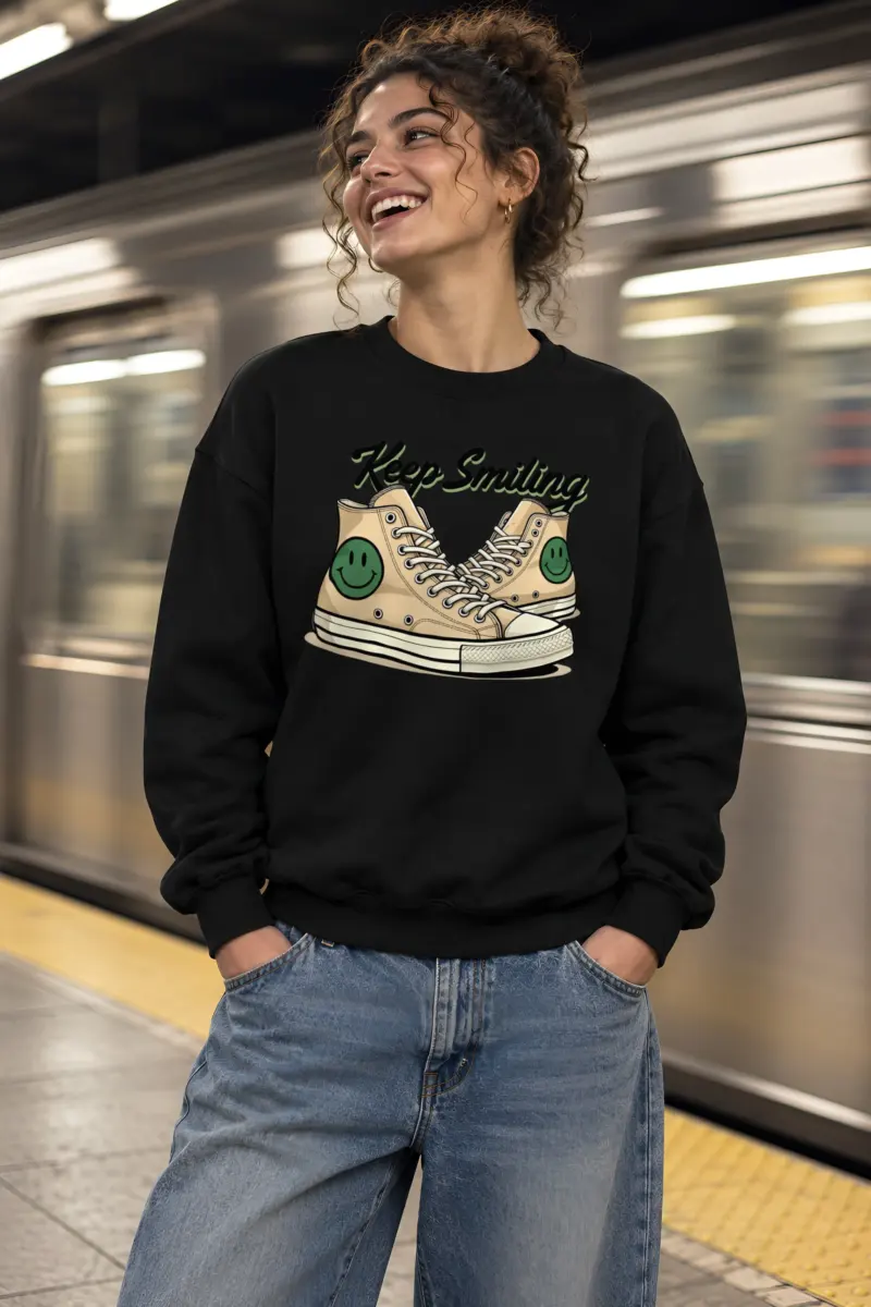 "Green Grin Laces" Heavy Blend Unisex Crewneck Sweatshirt