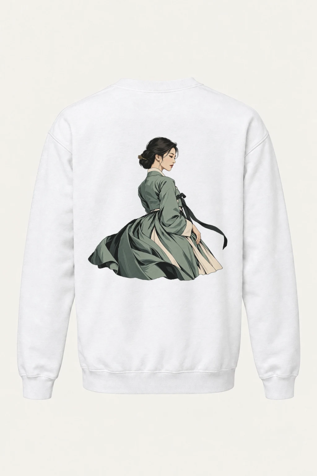 "Green Hanbok Portrait" Heavy Blend Unisex Crewneck Sweatshirt | Gildan 18000