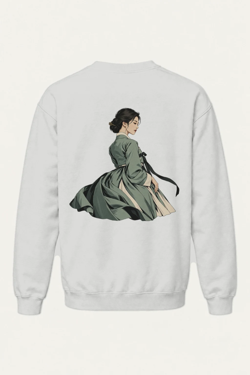 "Green Hanbok Portrait" Heavy Blend Unisex Crewneck Sweatshirt | Gildan 18000